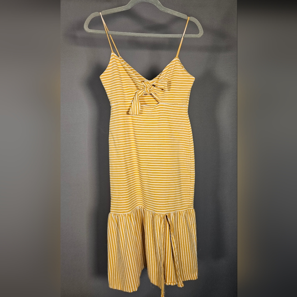 Yellow Striped Sleeveless Dress